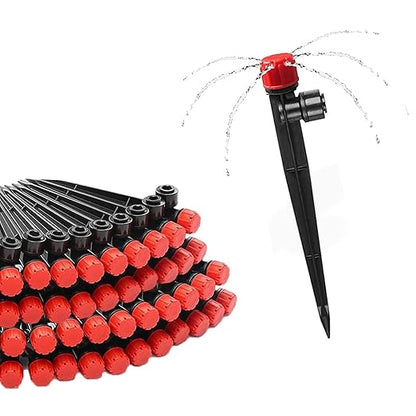 35Pcs Push-to-Fit Drip Irrigation Emitters for 1/4" Irrigation Tubing,360 Degree Adjustable Water Flow Emitters Irrigation Drippers for Garden Watering System