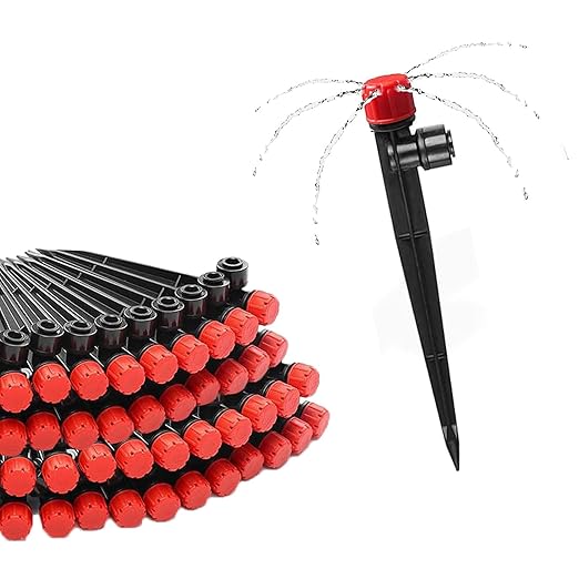 35Pcs Push-to-Fit Drip Irrigation Emitters for 1/4" Irrigation Tubing,360 Degree Adjustable Water Flow Emitters Irrigation Drippers for Garden Watering System