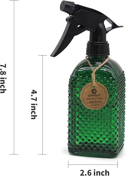 OFFIDIX Fine Mist Plant Mister,Handheld Pressure Glass Spray Bottles,Watering Can with Adjustable Nozzle for Outdoor Indoor Gardening and Cleaning Work (Green)