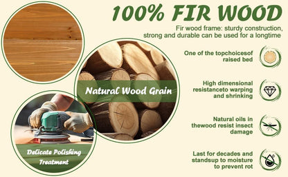 Wood Rectangular Garden Planter Box Raised Bed Outdoor,Planters for Outdoor Plants 37x13x15in Elevated Herbs Vegetables Flowers Great Patio Deck Balcony (37x13x15in Brown)