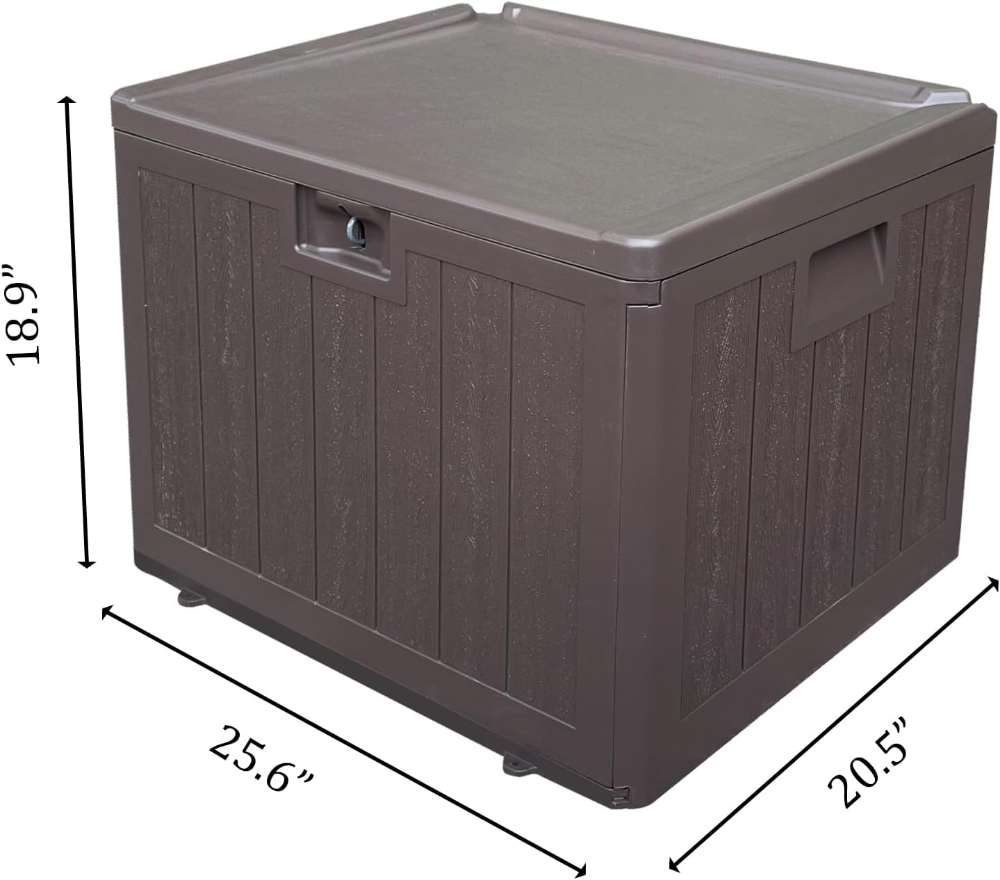 TARKARI Premium Pro Edition 35 Gallon Lockable Resin Deck Box, Waterproof & UV-Resistant Outdoor Storage Box for Outdoor Storage, Garden Tools & Pool Accessories Storage, Brown