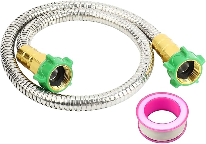 Short Garden Hose with Female to Female Connector, 3ft Metal Leakproof Hose for Hose Reel (3ft)