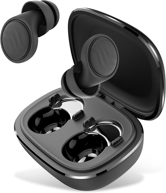 Ear Plugs for Sleeping Noise Cancelling - 35dB Reusable Ear Plugs with 7 Eartips and Carry Case - Flexible Hearing Protection - Replaceable Single/Double Eartips for Sleep, Focus, Travel, Work, Black