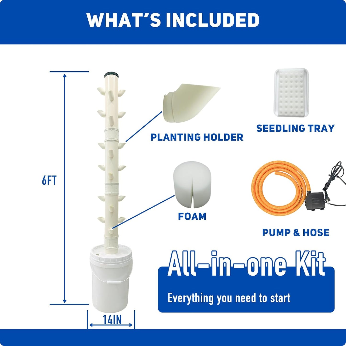 Hydroponics Grower, Vegetable Growing System for Home & Garden, Hidroponico Gardening Kit for Inddor (Vertical)