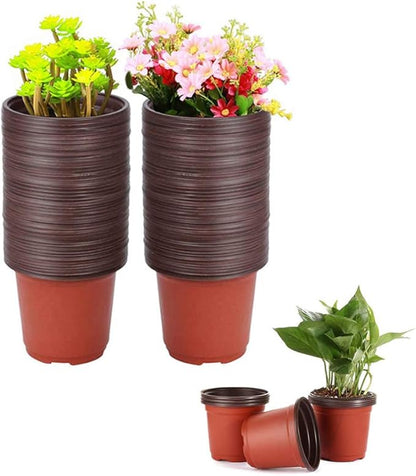 100 Pcs 3.5 Inch Plastic Seedlings Plants,Nursery Pots,Seed Starting Pot for Succulents, Seedlings, Cuttings, Transplanting