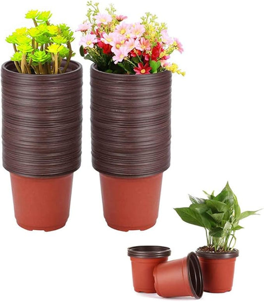100 Pcs 3.5 Inch Plastic Seedlings Plants,Nursery Pots,Seed Starting Pot for Succulents, Seedlings, Cuttings, Transplanting