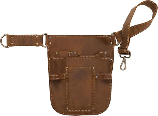 Rubys Collection™ Leather Garden Tool Belt- Gardening holster with pockets & Adjustable Waist Strap. Florist tool belt, Leather Utility Belt & Women’s Garden Tool Pouch