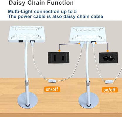 Tabletop Grow Light LED Full Spectrum UV IR, Veg Seed Starting Seedlings Bonsai Houseplant Plant Light, Desk Grow Lights for Indoor Plants, 16"-24" Height Adjustable