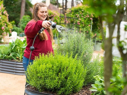 Vego Garden Hose Reel Retractable Hi-Flow Wall Mounted Hose Reel Automatic Rewind, Any Length Lock with 9 Patterns Sprayer Nozzle, Quick Connector and Adjustable shot Nozzle (Tidepool Blue, 82ft)