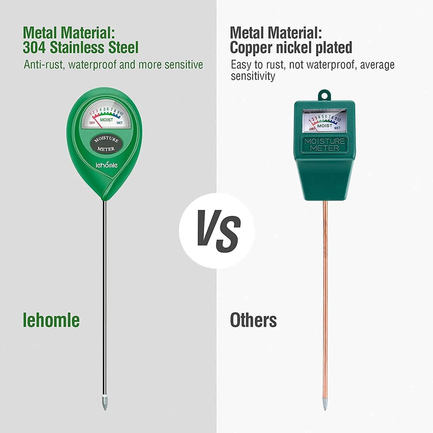 Soil Moisture Meter,Plant Water Meter,Moisture Meter for House Plants,Plant Care Tools(Green)