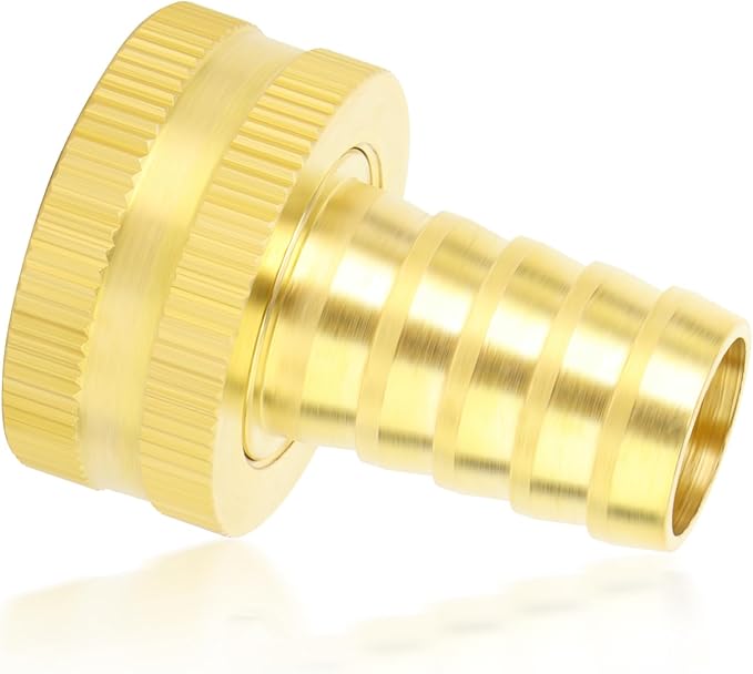 6Pcs 3/4 Barb to 3/4 GHT Female Thread Brass Garden Hose Pipe Connector, Hose Swivel Adapter for Garden Hose Repair