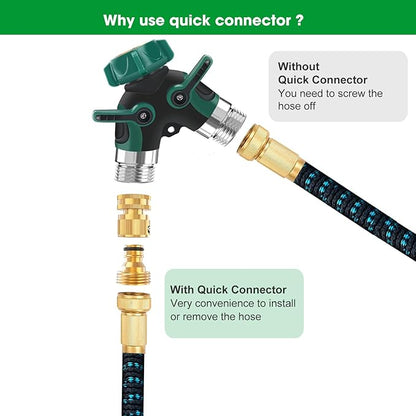 Garden Hose Quick Connectors, Solid Brass 3/4 Inch Thread Fitting, Water Hose Connectors Garden Hose Disconnect 3/4" GHT, No-Leak Male Female (6 Set)