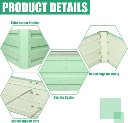 SnugNiture Galvanized Raised Garden Bed 6x3x2FT Outdoor Large Metal Planter Box Steel Kit for Planting Vegetables, Flowers