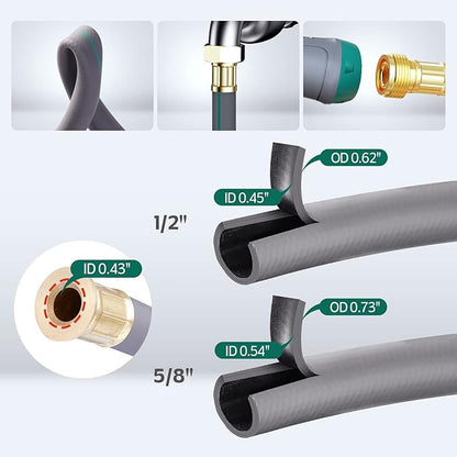 130 ft x 1/2" Retractable Garden Hose Reel, Heavy Duty Water Hose Reel Wall Mounted, Any Length Lock, 180°Swivel, Water Hose with 10-Function Nozzle for Cleaning, Watering (Green)