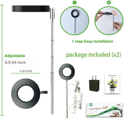 yadoker Plant Grow Light, LED Growing Light Full Spectrum for Indoor Plants,Height Adjustable, Automatic Timer, 5V Low Safe Voltage,Idea for Small Plant Light