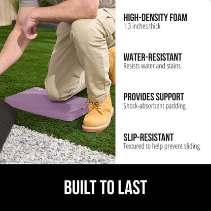 GORILLA GRIP Extra Thick Patent Pending Garden Kneeling Pad, 17.5 x 11 Inch Supportive Soft Foam Knee Cushioning for Gardening, Water Resistant, Bathing Baby Working Supplies, Lightweight, Purple