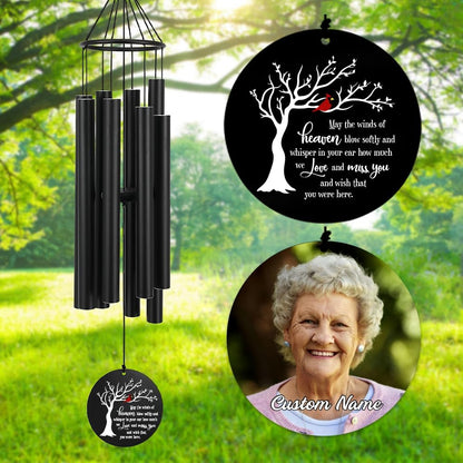 Personalized 36" Memorial Wind Chimes for Outside, Sympathy and Bereavement Gift for Loss of Loved One, A Thoughtful Remembrance of Mother, Father or Husband for Garden and Patio