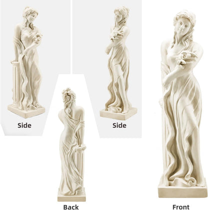 YOLENY 51'' Large Outdoor Garden Nymph Statue, Goddess of Spring Flowers, Roman Style Sculptures Decorations, Religious Garden Statue for Patio Lawns