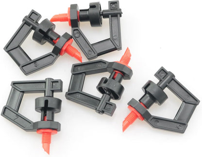 25PCS G Type 360 Degree Micro Rotating Tripod Nozzle Auto Rotating Greenhouse Watering Misting Nozzle For Fruit Trees Shrubs Flowers Garden Irrigation