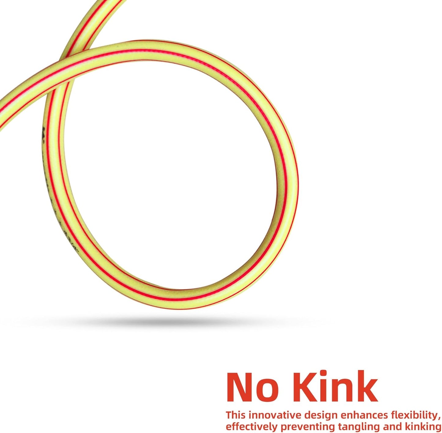 Short Lead-in Yellow Garden Hose 3/4 in. x 5 ft.-Kink Free, Leakproof, Flexible -Heavy Duty Durable Lightweight Water Pipe for Commercial Use, Lawn Care & Equipment Connection -Male to Female Fittings