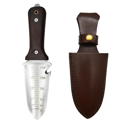 TONMA Hori Hori Garden Knife [Made in Japan] Heavy Duty Stainless Steel Japanese Hori Knife with Sheath Garden Tools, Natural Wenge Wood Handle, Full Tang, 5.5-Inch Blade