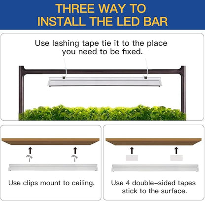 T5 Grow Lights 1.4Ft, 5000K White Full Spectrum LED Plant Growing Lamp Strips for Indoor Plants, Seeds Starting, Succulents, High PPFD with V-Shaped Reflector