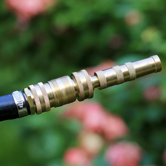 Garden Hose Quick Connect Solid Brass 3/4 inch GHT Internal Thread Quick Connector Fittings No-Leak Water Hose Female Quick Connector and Male product adapters (6 SETS)