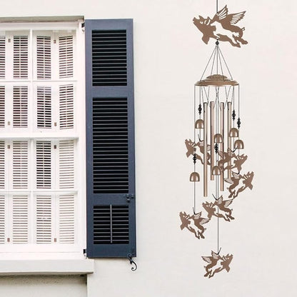 Outdoor Flying Pigs Wind Chimes Decor, Portable Mobile Wind Catcher, Sympathy Wind Bells, Memorial Gifts for Mom, Housewarming, Blessing WindChimes(Outside/Indoor/Home/Porch/Yard/Garden Decorate)