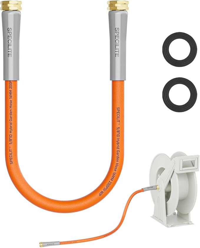 SPECILITE Garden Water Hose 3 ft x 5/8 in with Female to Female Connector, Small Leader Hose for Hose Reel, Heavy Duty, Flexible & Lightweight, Water Pipe, Outdoor Water Hose Extension Adapter