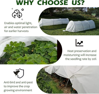 Plant Freeze Protection Cover, 7x25ft Frost Cloth Winter Garden Blanket, Floating Row Cover for Cold Weather and Shade, Perfect for Outdoor Vegetables, Trees, Greenhouse