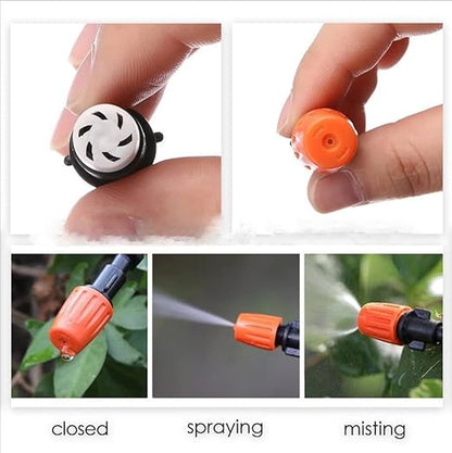 240FT Drip Irrigation Kit, Adjustable Plant Mister, Automatic Irrigation System, Mefape Sprinkler System, Garden Watering System for Greenhouse Yard Lawn, 1/2” 1/4” Drip Tubing