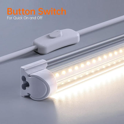 Bstrip 71" Indoor Greenhouse with Grow Light, 6-Tier DIY Plant Shelf with Adjustable Rack and Wheels, 8-Pack 192W Full Spectrum LED Plant Light for Indoor Plants, Seed Starting, (29.5" L x 13.8" W)