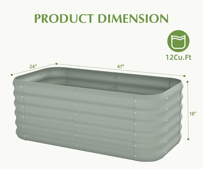 DDK Galvanized Raised Garden Bed, Outdoor Planter Bed, 4x2x1.5ft Metal Planter Box for Gardening and Planting,LG