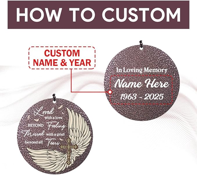 Personalized Sympathy Wind Chime, Wind Chimes for Loss of Loved Father/Mother/Lover, Commemorative Sympathy Bereavement Gifts for Condolences/Funeral