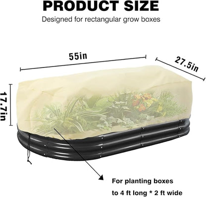 Plant Covers Freeze Protection, Winter Frost Blanket for Flower Pot Plants, for Outdoor Plants Fruit Tree Potted with Drawstrings Latches55x27.5x17.7INCH 2 Pcs