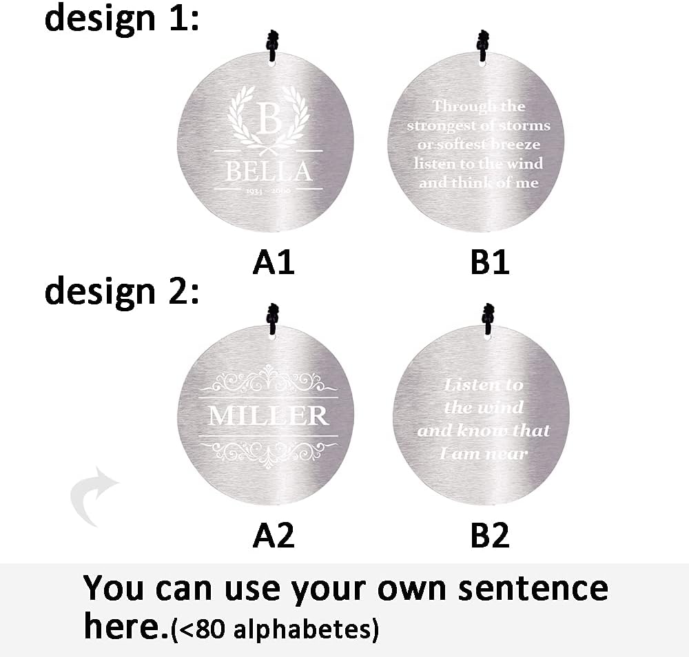 Personalized 36" Bereavement Wind Chimes for Outside, Memorial Gift in Remembrance of a Loved One, Sympathy Gift for Loss of Mother Father Husband, Garden Patio Decor