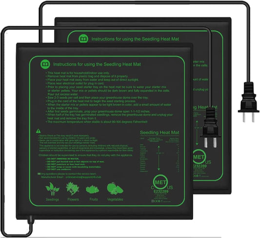 2 Pack Seedling Heat Mat for Seed Starting,20" x 20.75" Waterproof Heating Pad for Indoor Plants Germination(L)