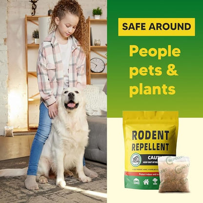 Rodent Repellent, Mice Repellent, Peppermint Rat Repellent, Keep Rodents Out of House/Cars/Rvs/Garages, Natural Mouse Repellents, Indoor & Outdoor 3 Months Protection, 12P