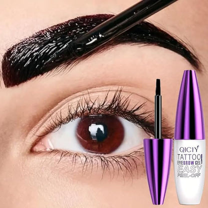 2pcs Dark Brown Tattoo Eyebrow Tint Gel, Waterproof & Transfer-proof Eye Brow Peel Off Stain for Fuller Brows, Suitable for All Skin Types (Brown, 2Pcs)