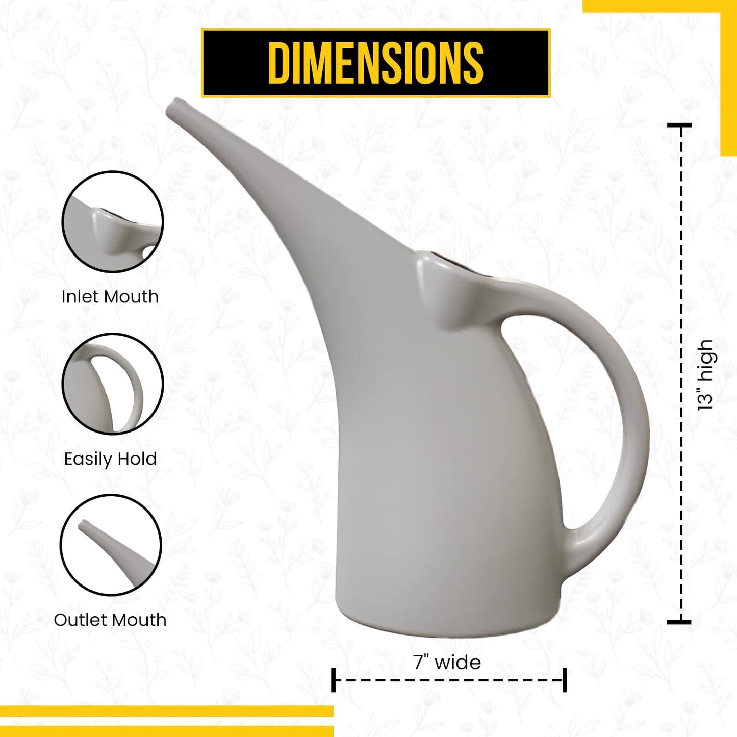 KP KOOL PRODUCTS Watering Can 1/2 Gallon - Small Watering Can for Indoor Plants - Outdoor Watering Can - Gray Plant Waterer - Plastic Watering Can for Garden - 1 Pack