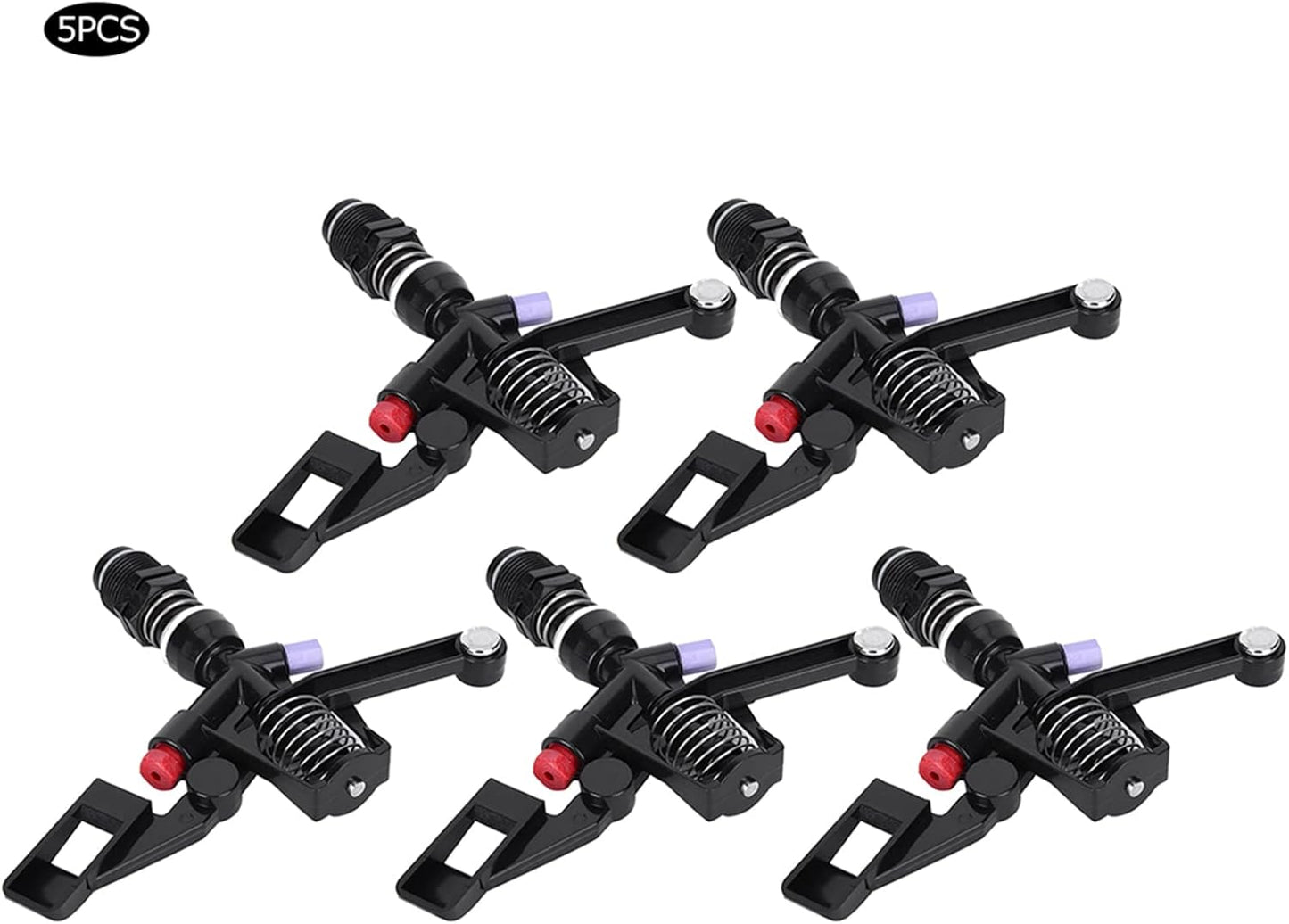 Haofy Impact Sprinkler, 5PCS Garden Impulse Sprinkler, 3/4in DN20 Male Thread, Black