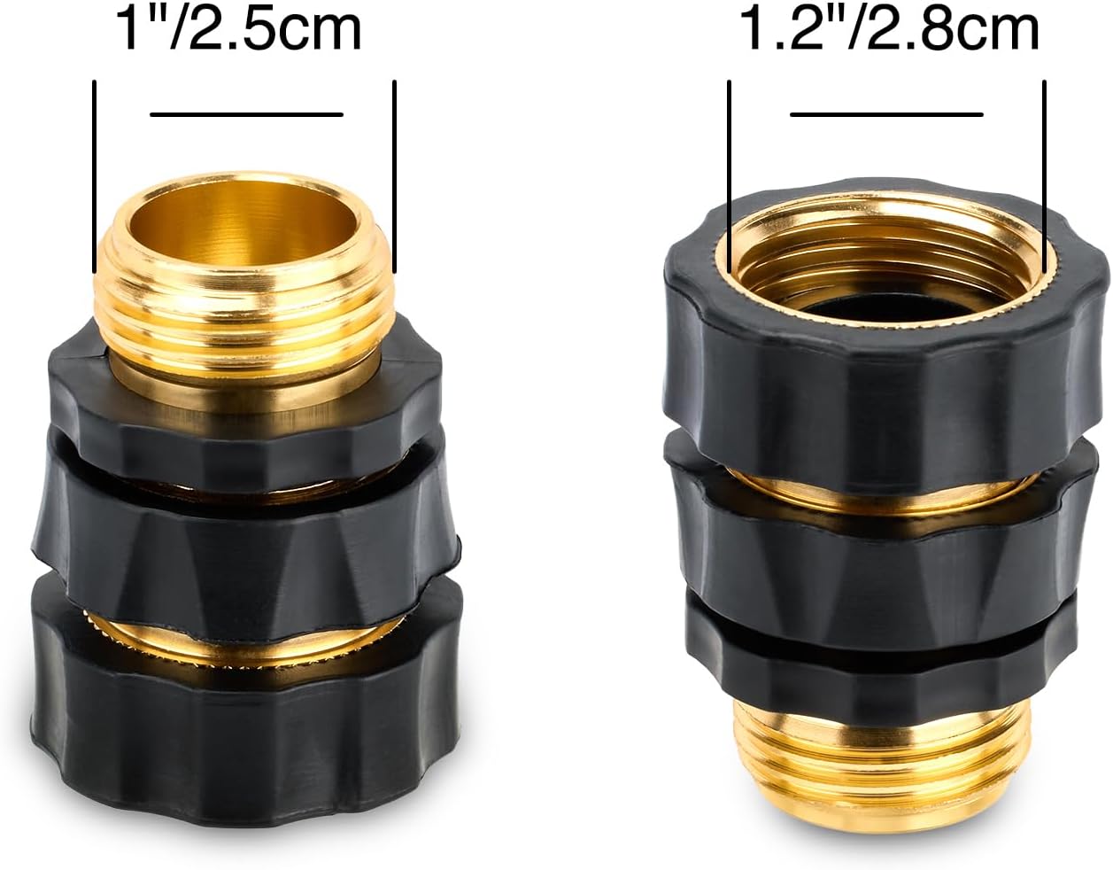Twinkle Star 3/4 Inch Garden Hose Fitting Quick Connector Male and Female Set with Extra Rubber Washers, 2 Set