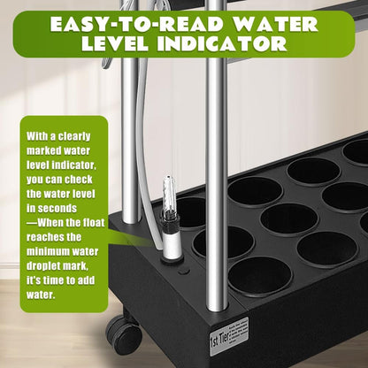 Upgraded Hydroponics Growing System, 2-Tier Indoor Hydroponic Garden with 32 Pods, Auto Water Circulation,Adjustable LED Grow Light, Smart Indoor Garden for Herbs, Vegetables, Climbing Plants