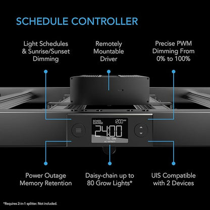 AC Infinity IONFRAME EVO3, Samsung LM301H EVO Bar LED Grow Light 2x4, 840 Diodes, with Schedule Controller, 280W Full-Spectrum Commercial Plant Lights for Indoor Growing in Grow Rooms & Greenhouses