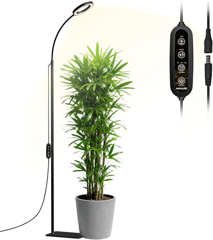 PRONORO Grow Light for Indoor Plants,Full Spectrum LED Grow Light,Standing Grow Light for Large Plants,Auto ON/Off Timer,6 Dimmable Levels,3 Spectrum Lighting Modes,Height Adjustable,20W