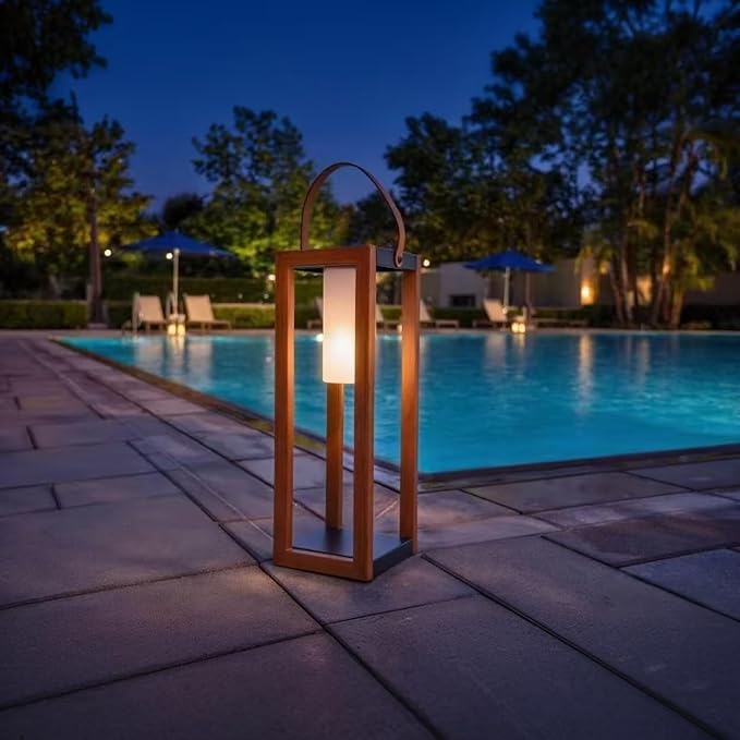 EcoGreen Solar Lantern with Handle for Outdoor Lighting – 7.87x22.83 in Waterproof Solar Light, Warm White, 8H Auto-On, Portable for Patio, Yard, Pathway, Camping & Porch (Single Pack)