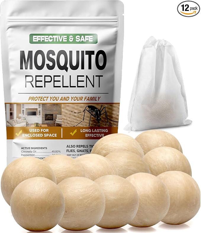 Mosquito Repellent Outdoor Patio, Mosquitoes Deterrent for Yard, Mosquito Repellent Ball, Indoor Mosquito Control, Keep Mosquito Away, Repellant Mosquito for Room-12P