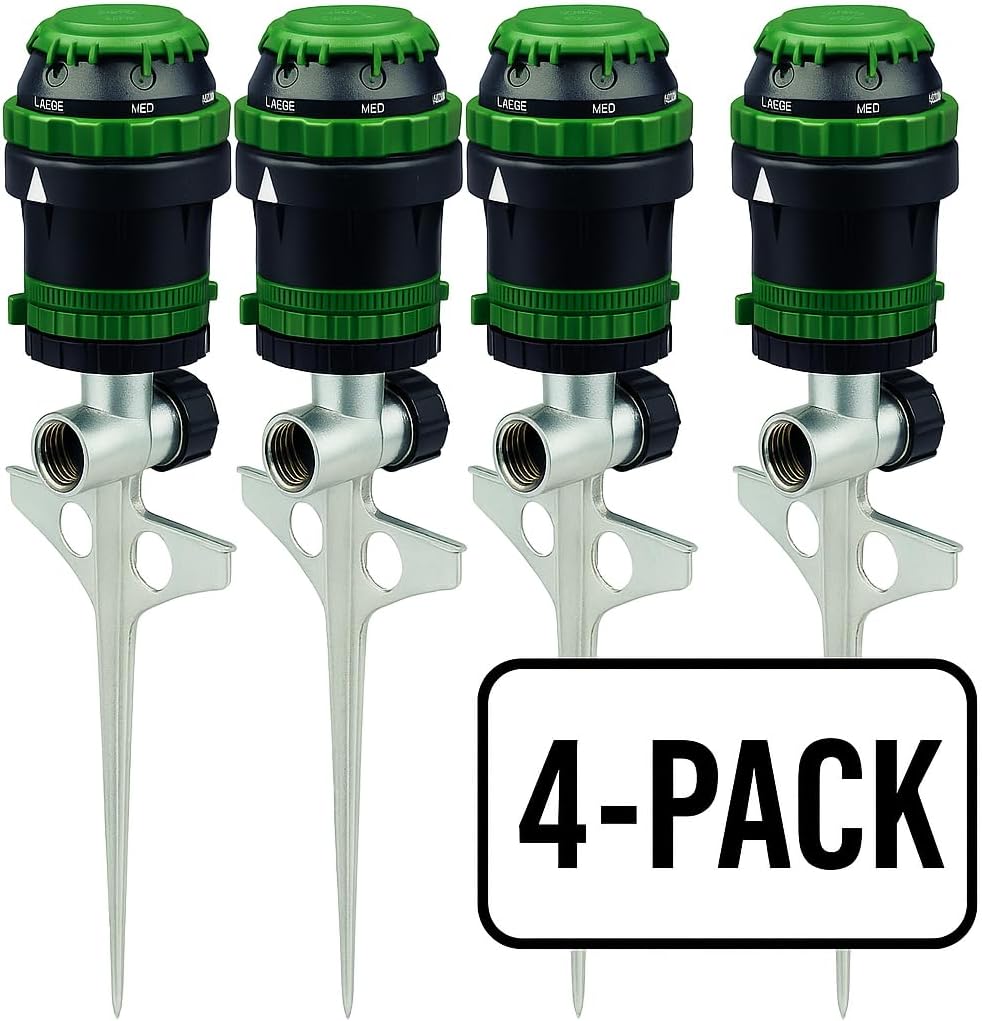 4-Pack H2O-6 Gear Drive Sprinkler - Versatile Gear Drive for Efficient Lawn Watering (4-Pack H2O-6 Gear Drive Sprinkler)