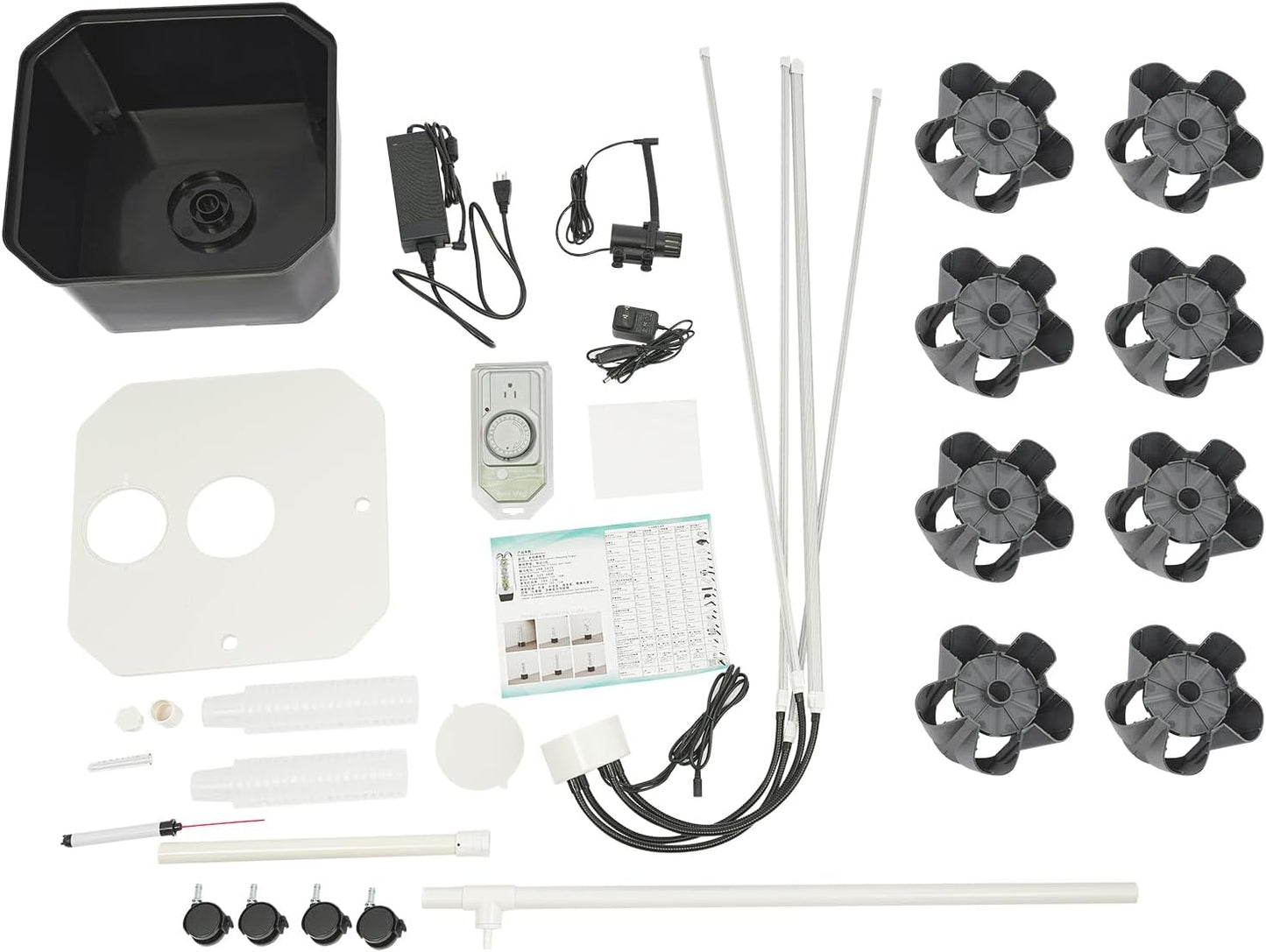 Hydroponic Growing Tower System Kit, 40-Plant Vertical Hydroponics Garden Tower with LED Grow Light, for Outdoor Indoor Herbs Fruits Vegetables Smart Garden Planter Kit