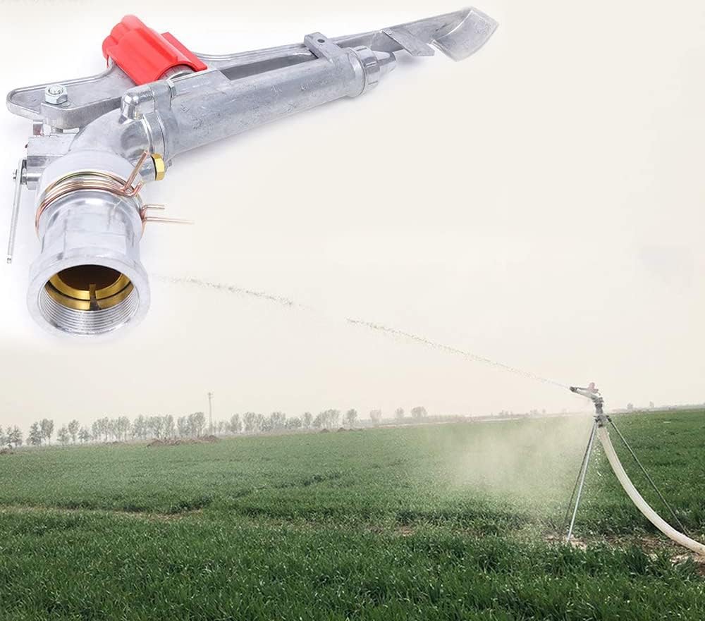 YIYIBYUS 2 Inch Irrigation Spray Gun, 65-80M Large Impact Area 360 Adjustable Water Sprinkler for Large-Scale Agricultural Irrigation
